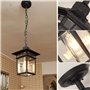 Mengjay Rétro Plafonnier d'extérieur industriel verre,Extérieur Plafond Étanche Lumières,Luminaires extérieur E27 Suspension Ext