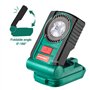 HYCHIKA Lampe de Chantier Portable, 18V Lampe de Chantier Rechargeable (4 LED, 32 Heures d'éclairage, Tête Réglable, Poignée Sou