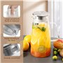 Pichet en verre avec couvercle Carafe Pichet à eau glacée - 1,7 litre 57 onces Bocal à thé en verre borosilicaté Vin Jus Café La