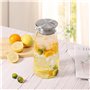 Pichet en verre avec couvercle Carafe Pichet à eau glacée - 1,7 litre 57 onces Bocal à thé en verre borosilicaté Vin Jus Café La