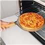 VEVOK CHEF Pelle Pizza, Palette à Pizza 25,5 x 25,5 cm Ronde Avec 22 cm Manche En Bois et Plateau Métallique en Acier Inoxydable