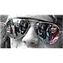 PURECITY Qwin Collection Lunettes de Soleil Aviateur Monture Argent - Verre Effet Miroir - Fashion Tendance