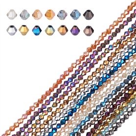 AHANDMAKER 1400 pièces 14 Couleurs Perles en Verre Galvanisées