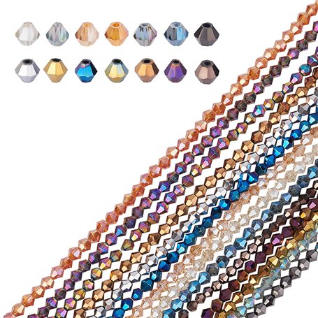 AHANDMAKER 1400 pièces 14 Couleurs Perles en Verre Galvanisées