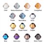 AHANDMAKER 1400 pièces 14 Couleurs Perles en Verre Galvanisées, 4mm Arc-en-Ciel Plaqué Verre à Facettes Perles de Cristal avec T