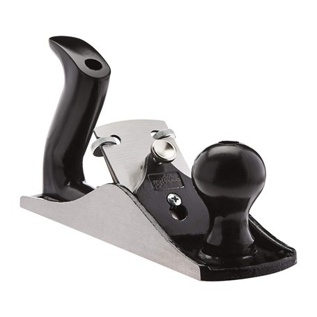Amazon Basics No.4 Rabot à main universel réglable - Lame de 50.8 mm et poignée en plastique pour le travail de précision du boi