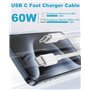 Cable Chargeur iPhone 15 16 Câble USB C Charge Rapide PD 60W Cable Type C Cordo