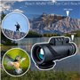 WANGQI Jumelles monoculaires BAK4 80 x 100 zoom optique HD haute puissance faible niveau de lumière vision nocturne monoculaire 
