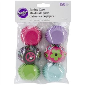 Wilton Mini Cuisson Tasses-Paix Et Fleur 150/Pkg