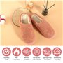 DELAESI Pantoufles Femme Hiver Chaude Confort Peluche Chaussons Antidérapantes Chausson Hiver Slippers Femme Accueil Slippers Pa