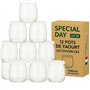 SPECIAL-DAY 12 pots yaourts en verre avec 24 couvercles hermétiques sans BPA -petit pot bebe - yaourtiere robot (thermomix cooke