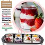 SPECIAL-DAY 12 pots yaourts en verre avec 24 couvercles hermétiques sans BPA -petit pot bebe - yaourtiere robot (thermomix cooke