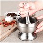 Bekith Mortier et Pilon en Acier Inoxydable brossé 18/8 Broyeur à épices Broyeur à pilules Molcajete Bol à Herbes