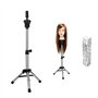 Mcwdoit Trépied Réglable De Coiffure Support de Table Tête D'Entraînement Moule Mannequin Salon Cheveux Pince De Serrage Avec Un