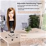 Mcwdoit Trépied Réglable De Coiffure Support de Table Tête D'Entraînement Moule Mannequin Salon Cheveux Pince De Serrage Avec Un