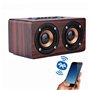 Veemoo Enceintes en Bois sans Fil Bluetooth Haut-Parleur Portable Stéréo Haut-parleurs 10W 8 Heures de Récréation avec Mic AUX p