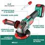 Meuleuse D'angle Sans fil 18 V 8500 Tr/Min Avec 3 Disques de Meulage