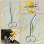 MJW 3 Pièces Ensemble de Ciseaux de Premiers Secours en Acier Inoxydable Ciseaux de Pansement outils Vétérinaires Utilisés au Bu