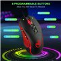 HXSJ V700 Ensemble Clavier et Souris de Jeu,Clavier de Jeu 60%,Disposition Compacte 61 Touches,Rétroéclairage RVB,Souris à Capte