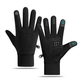 ADERTOS Gants Doublure Chauffants Gants d'hiver à Écran Tactile Gants de Cyclisme Imperméable Antidérapants Gants de Course à Pi