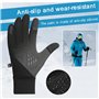 ADERTOS Gants Doublure Chauffants Gants d'hiver à Écran Tactile Gants de Cyclisme Imperméable Antidérapants Gants de Course à Pi