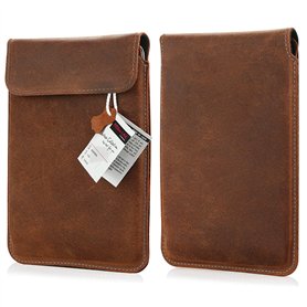 MOELECTRONIX Étui de protection en cuir véritable pour liseuse Pocketbook Touch HD 3 | Touch Lux 4 | Étui de protection fin avec