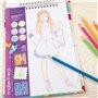 Make It Real Créativité florissante - Carnet de croquis de mode avec pochoirs et autocollants pour la créativité - Livre de colo