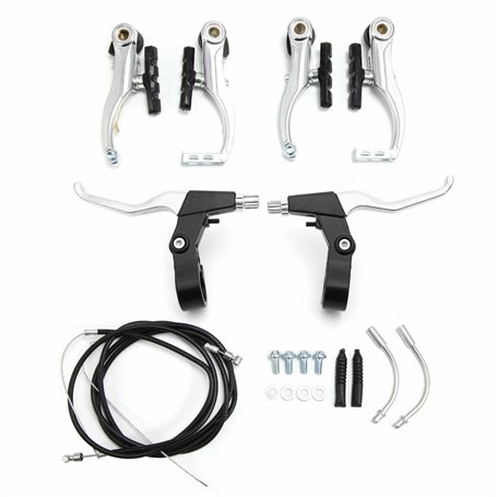 Bohaner Kit de freins de vélo - Argenté - Kit complet de freins en V avant et arrière - Pour la plupart des vélos