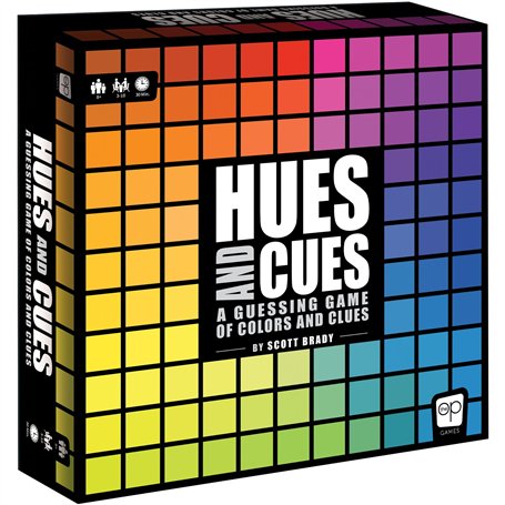 The OP Usaopoly | Jeu de société Hues and Cues en Anglais pour Toute la Famille | Jeu de fête pour 3 à 10 Joueurs | À Jouer avec