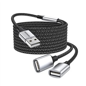 MOGOOD Câble de Splitter USB USB y Splitter USB 2.0 Charge du Cordon d'alimentation d'extension/Transfert de données Double Port