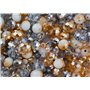 Mélange de perles en verre à facettes or et argent de 3 mm