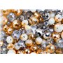 Mélange de perles en verre à facettes or et argent de 3 mm, 6 mm et 8 mm pour la confection de bijoux(340 pièces)