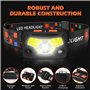 2000 Lumens USB Torche Frontale Rechargeable avec Capteur de Mouvement