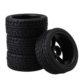 BQLZR Pneus Caoutchouc Voiture Miniatures avec Jantes à 7 Rayons pour RC1: 10 Voitures de Course sur Route
