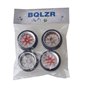 BQLZR Lot de 4 jantes et pneus en forme de Y pour voiture de course RC 1:10 Rouge