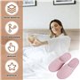 Nizirioo Lot de 6 paires de pantoufles d'hôtel : pantoufles en tissu éponge avec fermeture lavable antidérapant en polaire corai