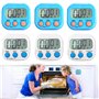 Nizirioo Lot de 6 chronomètres magnétiques 2 couleurs avec horloge numérique avec grand écran LCD silencieux pour cuisines