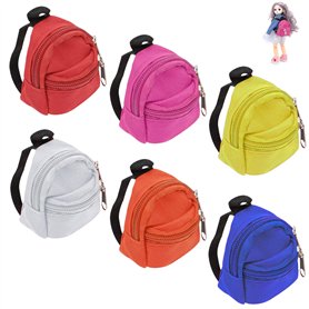 Nizirioo Mini sacs à dos petits sacs d'école : 6 pièces sac à dos poupée miniature fournitures scolaires