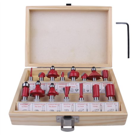 YIDM Lot de 15 fraises professionnelles pour défonceuse à tige de 8 mm