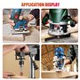 YIDM Lot de 15 fraises professionnelles pour défonceuse à tige de 8 mm, outils de travail du bois avec clé à molette, accessoire