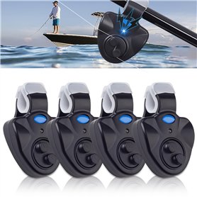 Nizirioo Lot de 4 détecteurs de touche électroniques sensibles pour la pêche - Indicateur lumineux - Avec indicateur lumineux LE