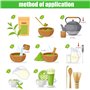 Lot de 4 fouets à matcha TOATELU (100 poils), fouet à matcha avec 2 cuillères à matcha, support pour la cérémonie du thé japonai