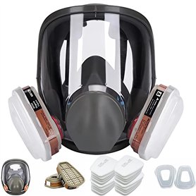 goambuy Masque à gaz 28 en 1 avec filtre - Masque anti-poussière - Protection respiratoire - Masque complet réutilisable pour pu