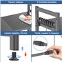 Glovios Support pour Micro Onde et Four Extensible Etagere Micro-Ondes 3 Niveaux, Support en Métal Four à Micro-étagère pour Mic