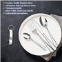5 Pièces Ensemble de Couverts Camping avec Cuillère Fourchette Couteau Ouvre-bouteille Sac de Rangement Set, Portable en Acier I