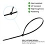 1000 Pièces Collier de Serrage Plastique, D'attaches de Câble Professionnelles, Collier de Serrage Grande Taille, Autobloquant S