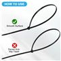1000 Pièces Collier de Serrage Plastique, D'attaches de Câble Professionnelles, Collier de Serrage Grande Taille, Autobloquant S