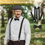 7pcs Accessoire Annee 20 Homme, Great Gatsby Gangster Costume, Années 1920 Déguisement, avec Chapeau Panama Montre de Poche Bret
