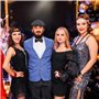 7pcs Accessoire Annee 20 Homme, Great Gatsby Gangster Costume, Années 1920 Déguisement, avec Chapeau Panama Montre de Poche Bret