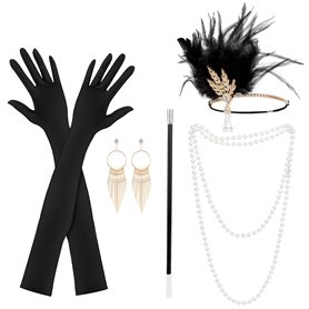 5 Pièces Accessoire Année 20 Femme